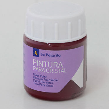 C/6 Bote Pintura Cristal al Agua Rojo La Pajarita 25ml