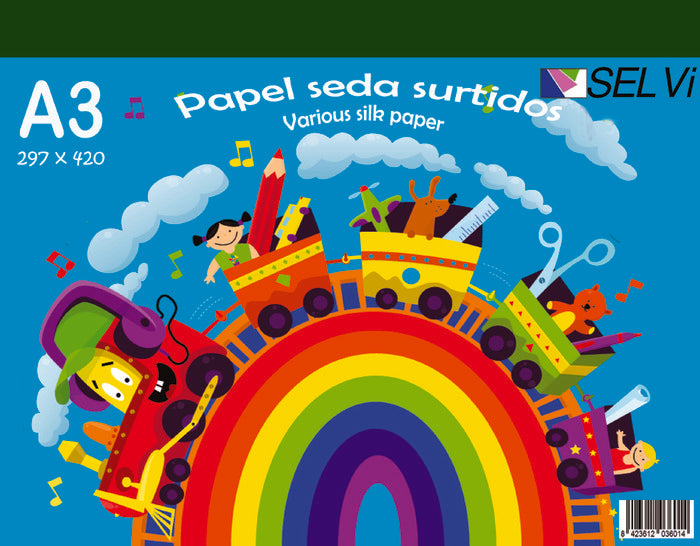 Bloc manualidades Selvi A3 Seda colores surtidos marca Selvi