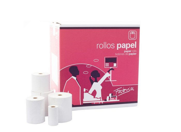 Pack 10 Rollos Papel Térmico sin BPA Fabrisa 57x45x12 mm