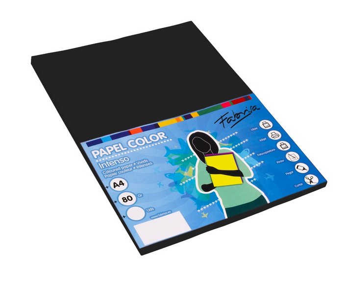 Papel negro 80 g A4 100 hojas Fabrisa Imagen principal del producto
