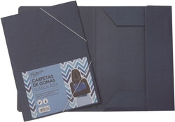 Carpetas cartón con gomas azules FABRISA para organización