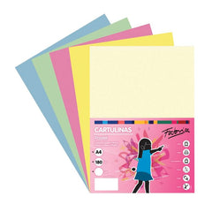 CARTULINA 180G A4 50H SURTIDOS PASTEL | 50 UNIDADES | (FABRISA)