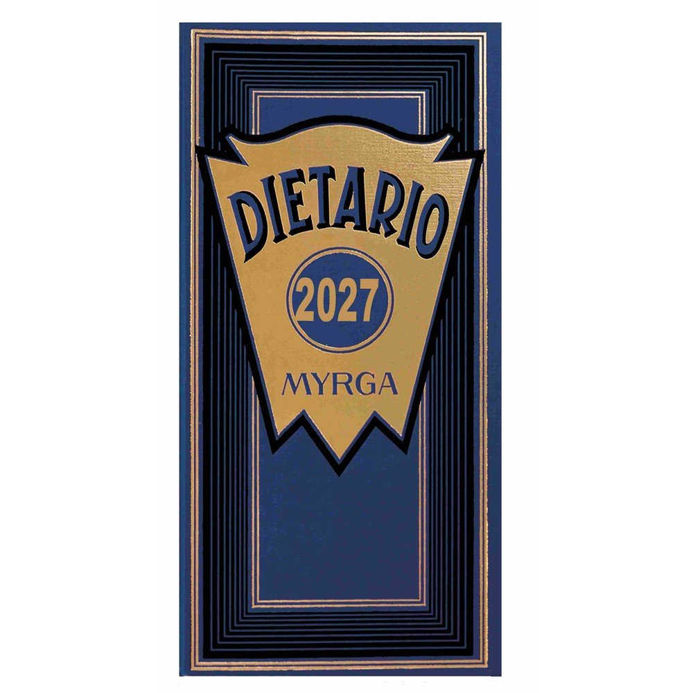Dietario 2027 2/3 día página azul Myrga