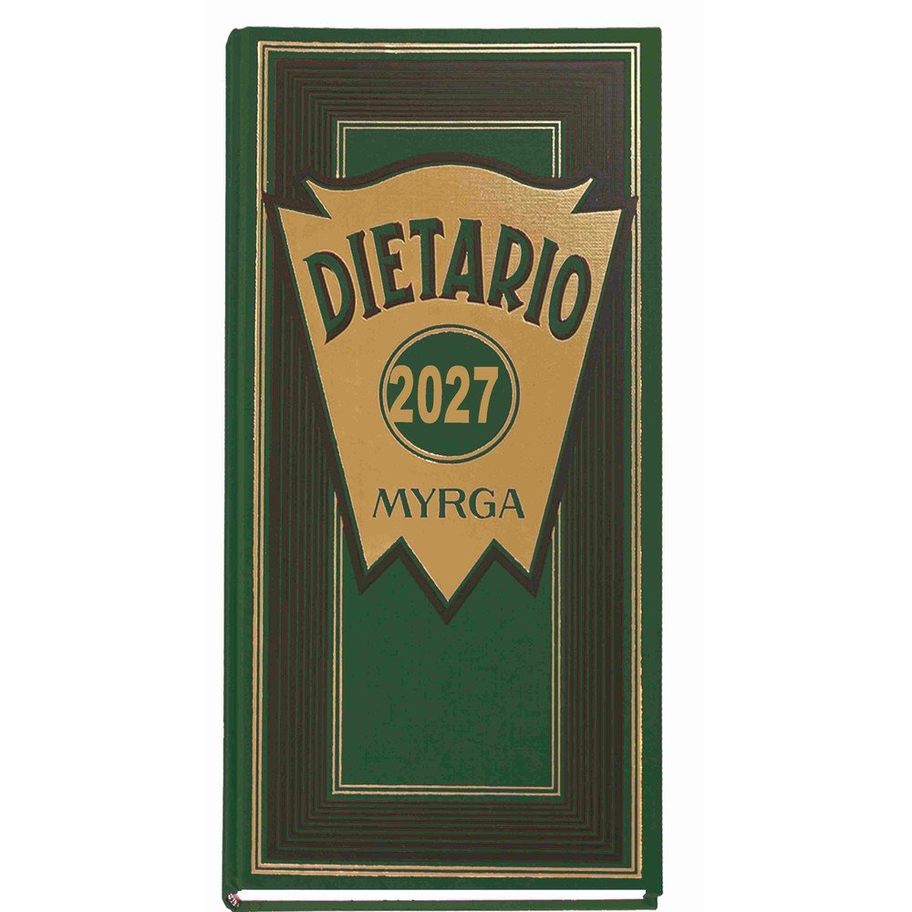 Dietario 2027 2/3 día página Myrga verde