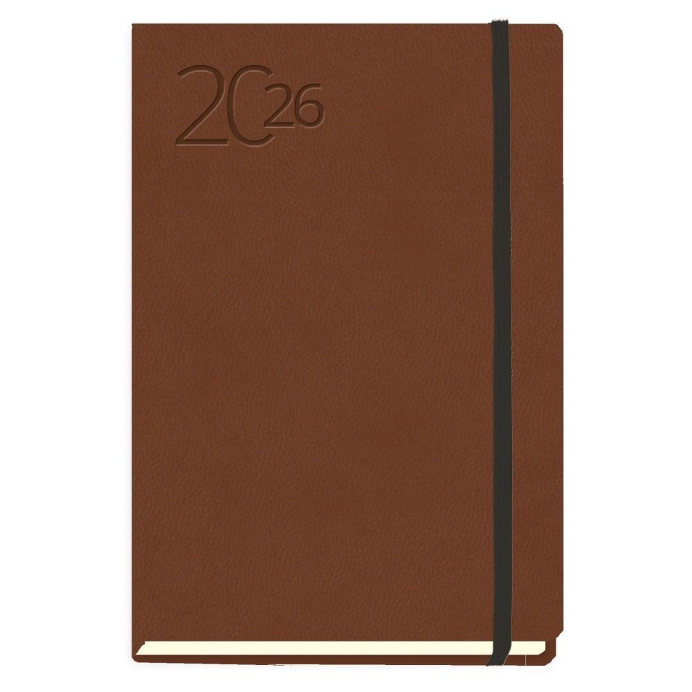 AGENDA ANUAL 2026 BARCINO TAPA FLEXIBLE POLIPIEL MARRON SV | MYRGA Imagen principal del producto
