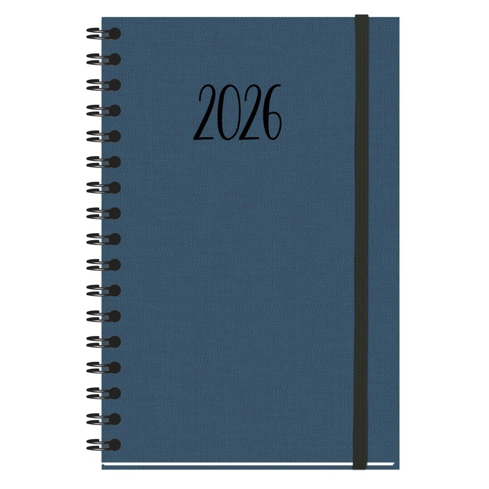 AGENDA ANUAL 2026 NATURE S13 WIREO TAPA DURA TELA AZUL SV | MYRGA Imagen principal del producto