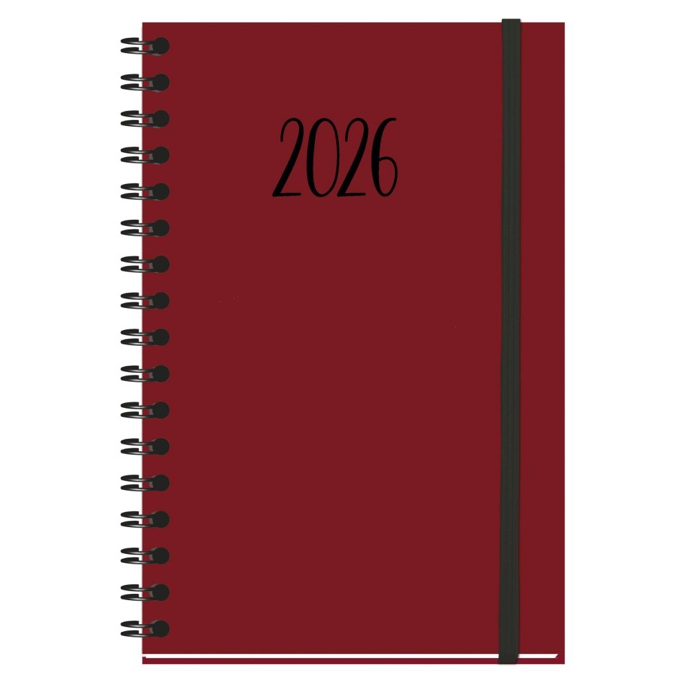 AGENDA ANUAL 2026 NATURE S13 WIREO TAPA DURA TELA ROJO SV | MYRGA