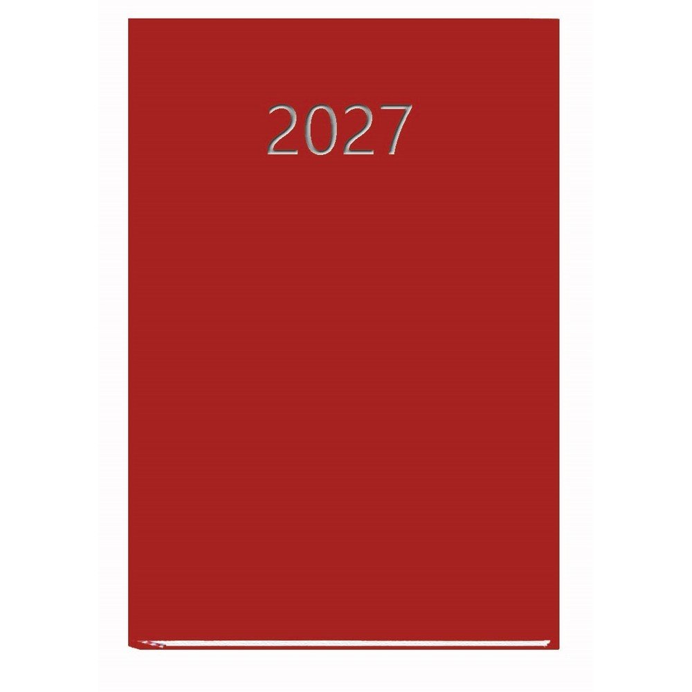 Agenda Anual 2027 Praxis Día Página Rojo MYRGA