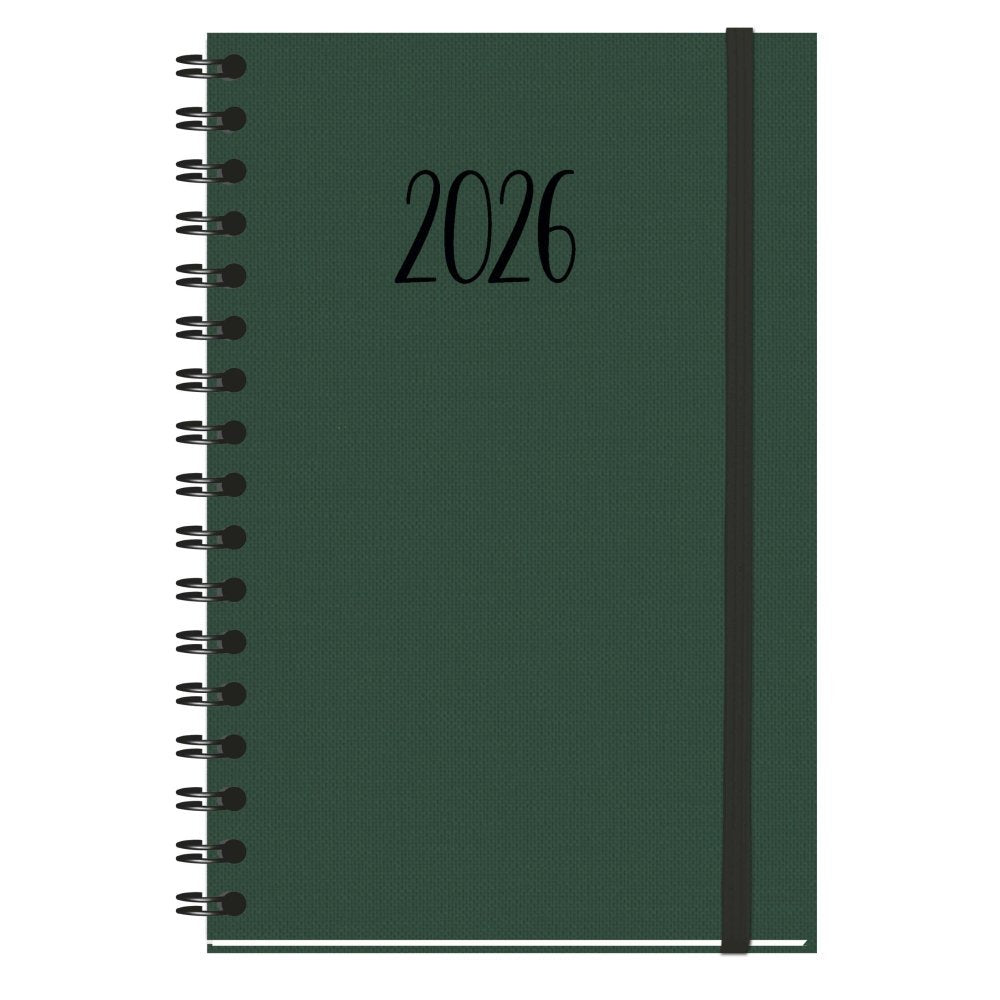 AGENDA ANUAL 2026 NATURE D13 WIREO TAPA DURA TELA VERDE DP | MYRGA Imagen principal del producto