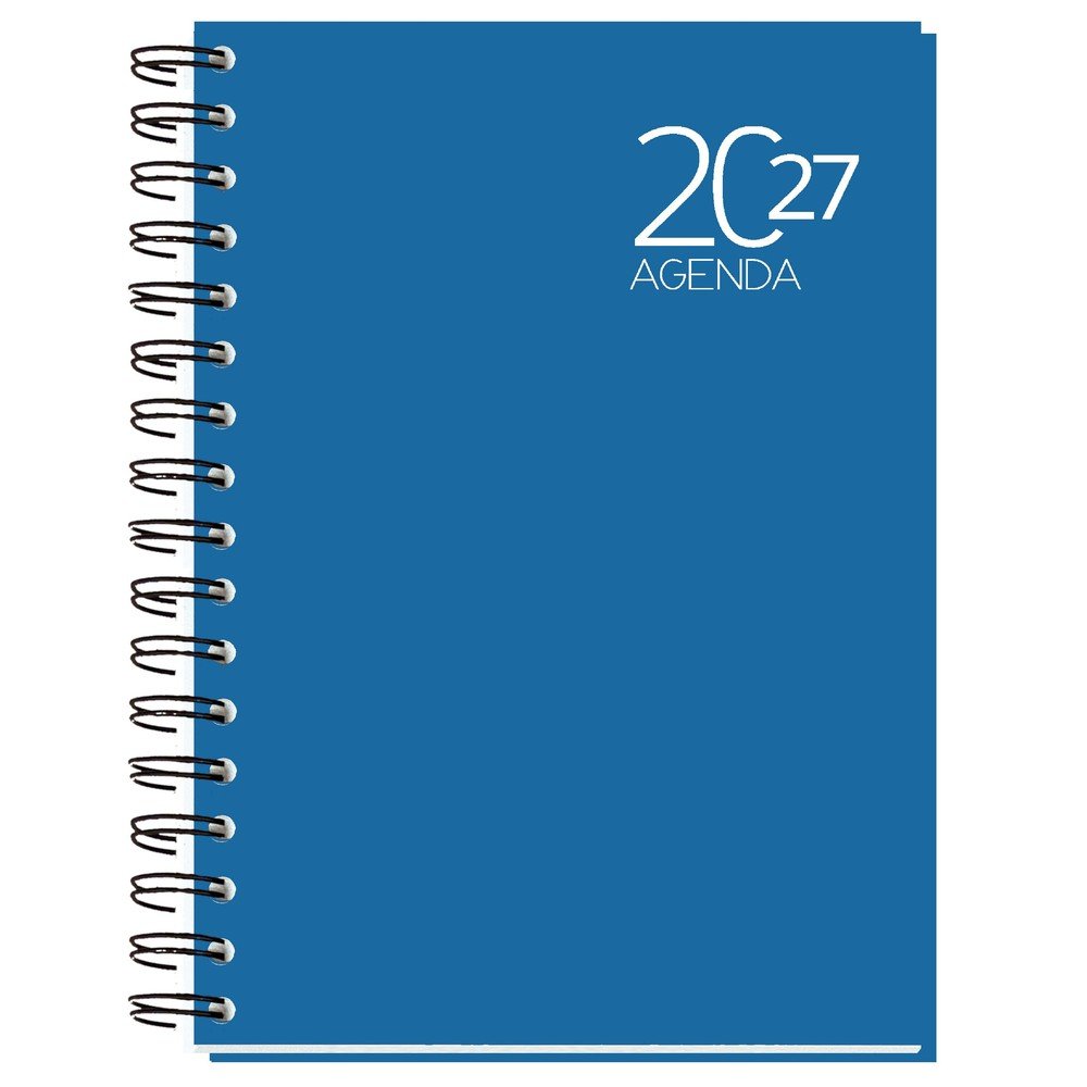 Agenda Anual 2027 Dueñas Día Página Azul MYRGA