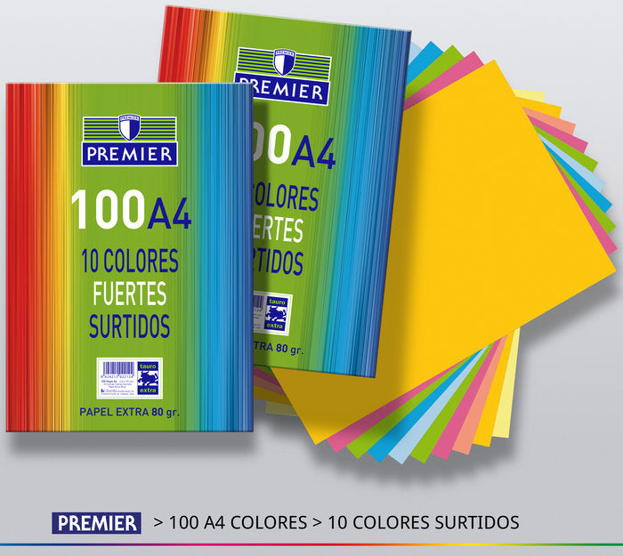 Papel A4 80 g Tauro 100 Hojas Surtido de Colores Fuertes Imagen principal del producto