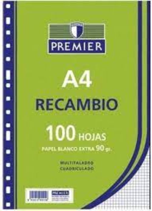 Recambio A5 100H 4 Taladros 90G Pauta 3,5mm C/m Premier Imagen principal del producto