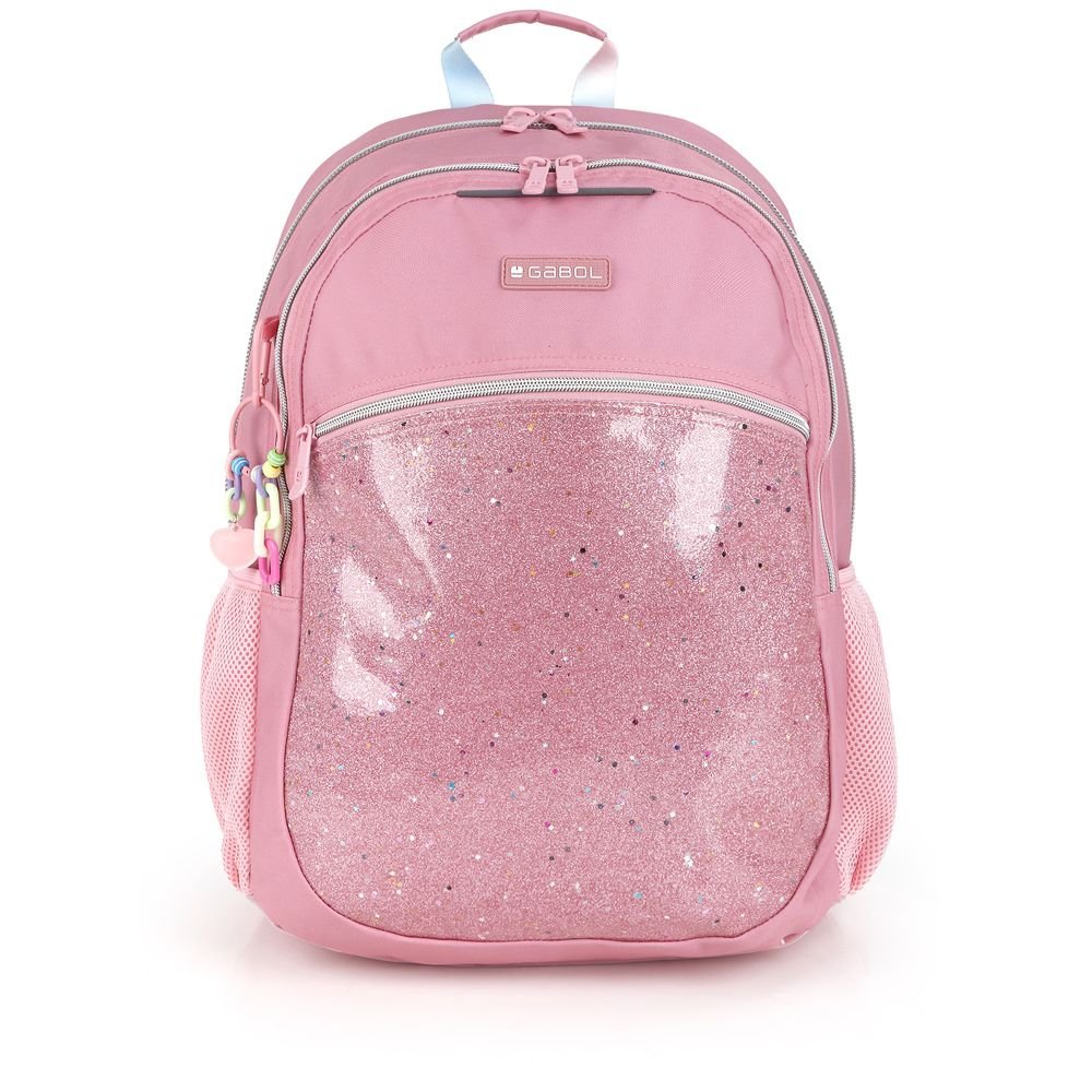 Mochila Escolar Doble Adapt con Rejilla y Colgante Glam Gabol Escolar