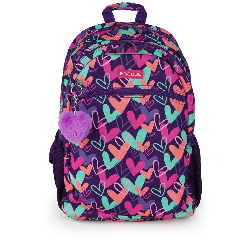Mochila escolar 46x34 Rejilla Pompon Adapt. Kokoro Gabol Escolar