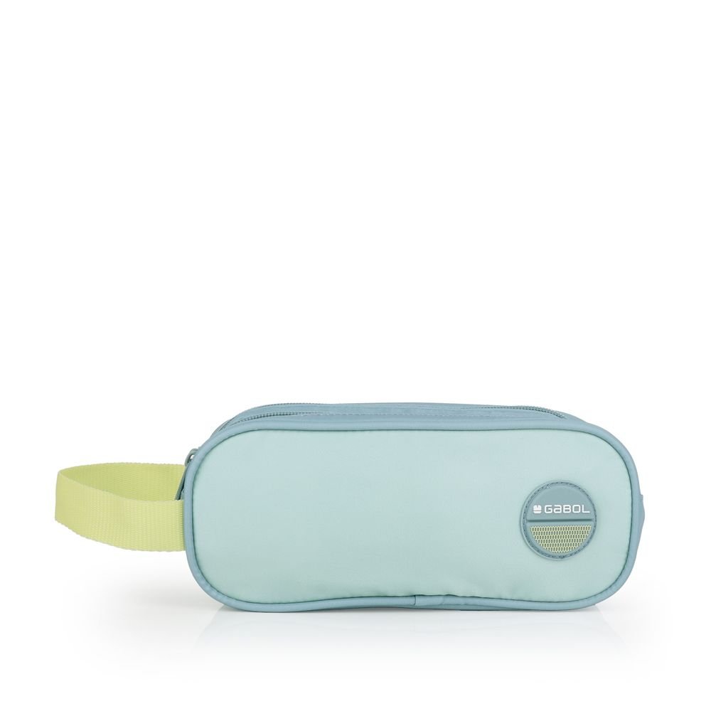 Portatodo rectangular triple con asa Whisper verde agua
