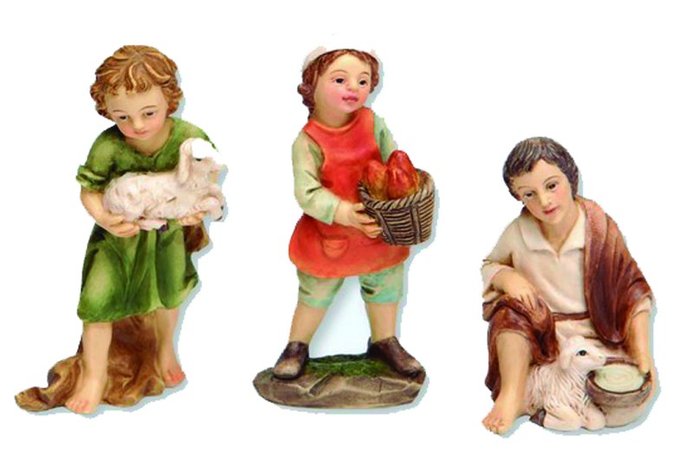 FIGURAS RESINA NIÑOS SURTIDOS 5 CM PARA BELEN CAJA 3 UNI | BELENES PUIG S,L, | ENVASE 3 UDS. UNIDAD | 8425158203127