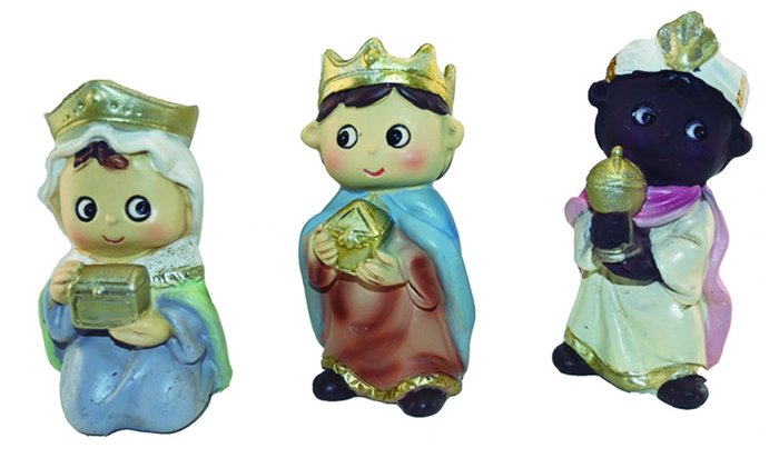 JUEGO DE REYES ADORANDO RESINA REDONDITO 9,5 CM | BELENES PUIG S,L, | 1 UNIDAD | 8425158203516 Imagen principal del producto
