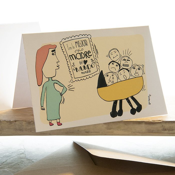 TARJETA DE FELICITACION LA MEJOR MADRE DEL MUNDO | YOSIQUESE SL | 1 UNIDAD | 8425402836033 Imagen principal del producto