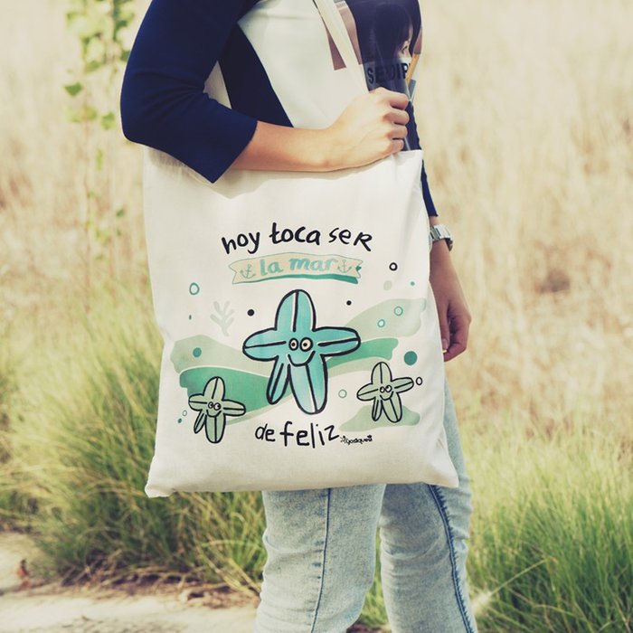 BOLSA DE TELA LA MAR DE FELIZ | YOSIQUESE SL