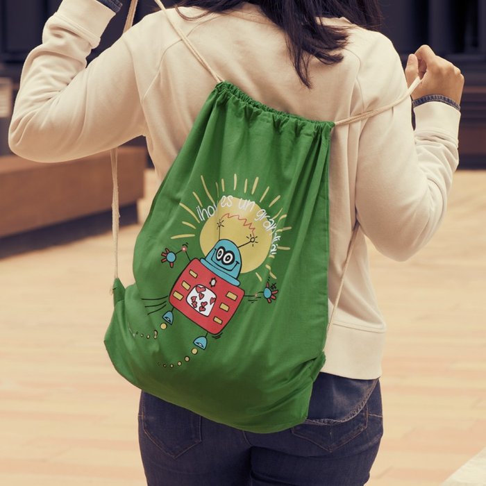 MOCHILA-SACO HOY ES UN GRAN DIA VERDE | YOSIQUESE SL Imagen principal del producto