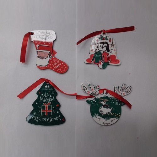 Pack 4 Adornos de Navidad de Madera Surtidos YOSIQUESE SL Imagen principal del producto