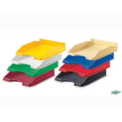CAJA 10 BANDEJAS DE PLASTICO EN COLORES OPACOS SURTIDOS | 10 UNIDADES | (FAIBO)
