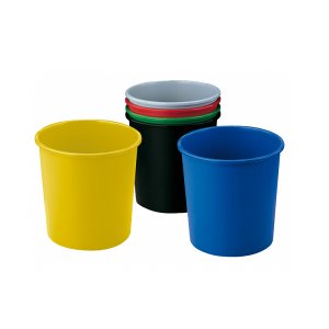 PAPELERA PLASTICO CERRADA COLORES SURTIDOS | 6 UNIDADES | (FAIBO)
