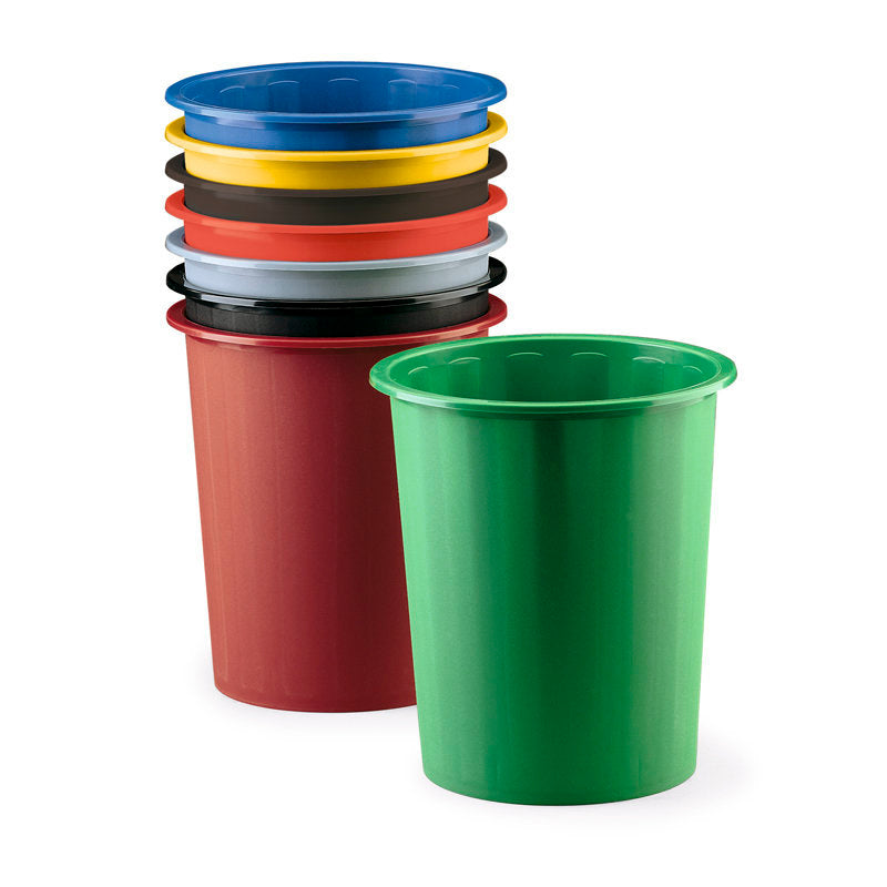 Papelera de Plástico Cerrada Colores Surtidos FAPI para Oficina y Hogar