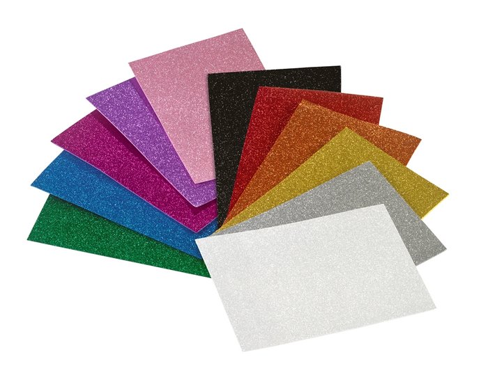 Pack 3 Laminas Goma Eva Purpurina Negro 40x60