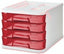 Fichero Cajones Sobremesa Rojo FAIBO para Oficina y Estudio