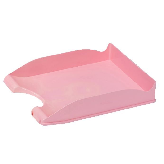 BANDEJA DE PLASTICO APILABLE CON PORTAETIQUETAS ROSA PASTEL | FAIBO | ENVASE 10 UDS. UNIDAD | 8425901671265 Imagen principal del producto