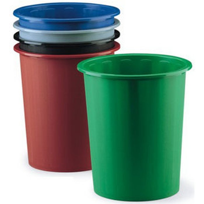 PAPELERA PLASTICO CERRADA COLORES SURTIDOS | 6 UNIDADES | (FAIBO) Imagen principal del producto
