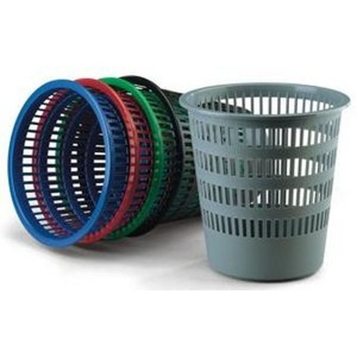 PAPELERA PLASTICO REJILLA COLORES SURTIDOS 16 LITROS | 6 UNIDADES | (FAIBO) Imagen principal del producto
