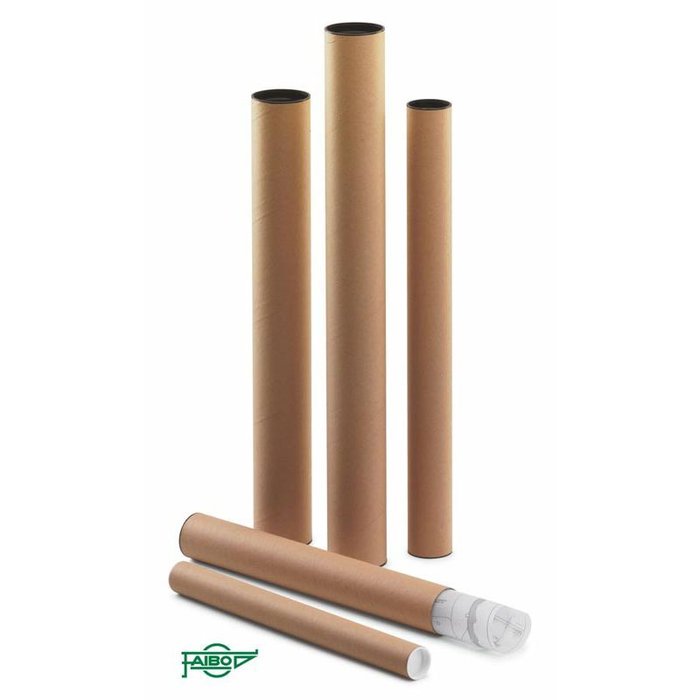 TUBO PORTAPLANOS CARTON CON TAPAS 460X40MM | 12 UNIDADES | (FAIBO)