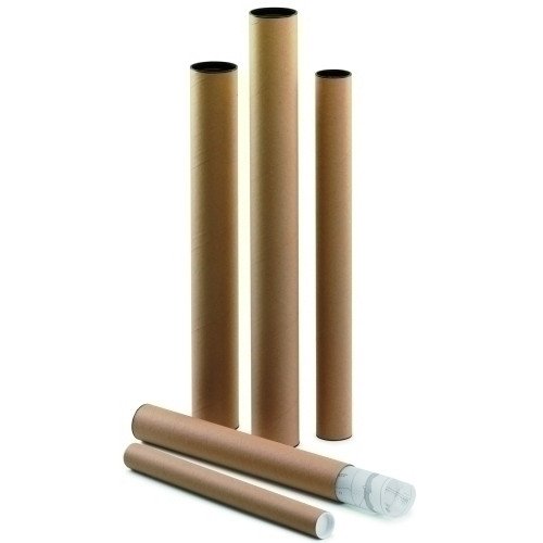TUBO PORTAPLANOS CARTON CON TAPAS 640X60MM | 10 UNIDADES | (FAIBO)