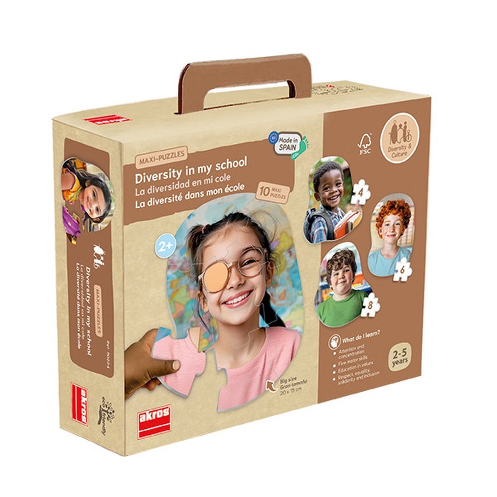 Juego Educativo Maxi Puzles La Diversidad en Mi Cole AKROS