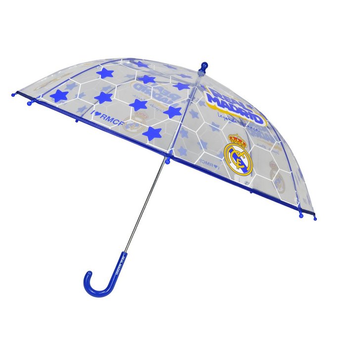 PARAGUAS MANUAL INFANTIL 48 CM TRANSPARENTE REAL MADRID | CYP | 1 UNIDAD | 8426842109206 Imagen principal del producto