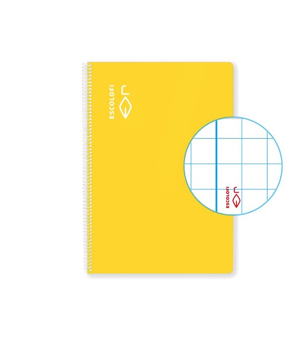 Bloc Espiral Estándar Liso 50H 90g | Escolofi | Cartón | Formato Estándar | Pack 5 Unidades