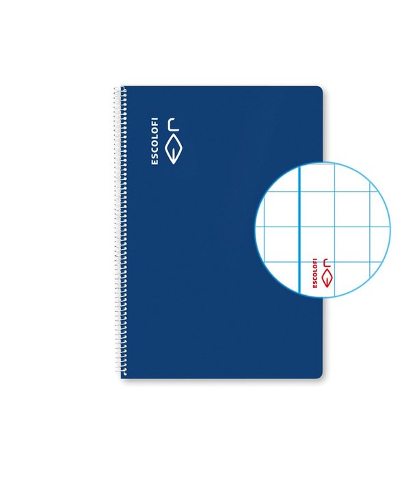 Bloc Espiral Estándar Liso 50H 90g | Escolofi | Cartón | Formato Estándar | Pack 5 Unidades