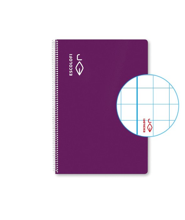 Bloc Espiral Estándar Liso 50H 90g | Escolofi | Cartón | Formato Estándar | Pack 5 Unidades