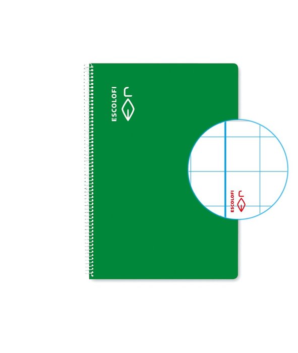 Bloc Espiral Estándar Liso 50H 90g | Escolofi | Cartón | Formato Estándar | Pack 5 Unidades