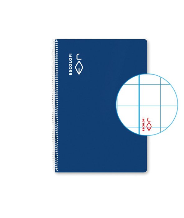 Bloc Espiral Estándar Liso 50H 90g | Escolofi | Cartón | Formato Estándar | Pack 5 Unidades