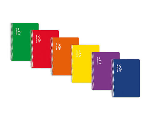 Bloc Espiral Estándar Liso 50H 90g | Escolofi | Cartón | Formato Estándar | Pack 5 Unidades