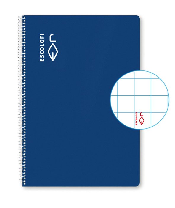 Bloc Espiral A4 Liso 50H 70g | Escolofi | Cartón | Formato A4 | Pack 5 Unidades