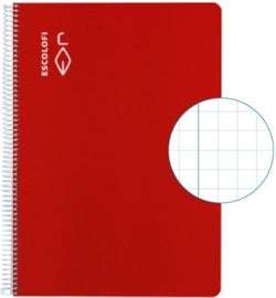 Bloc folio 50H 70 g Cuadricula 8x8 Rojo EscoLofi Pack 5