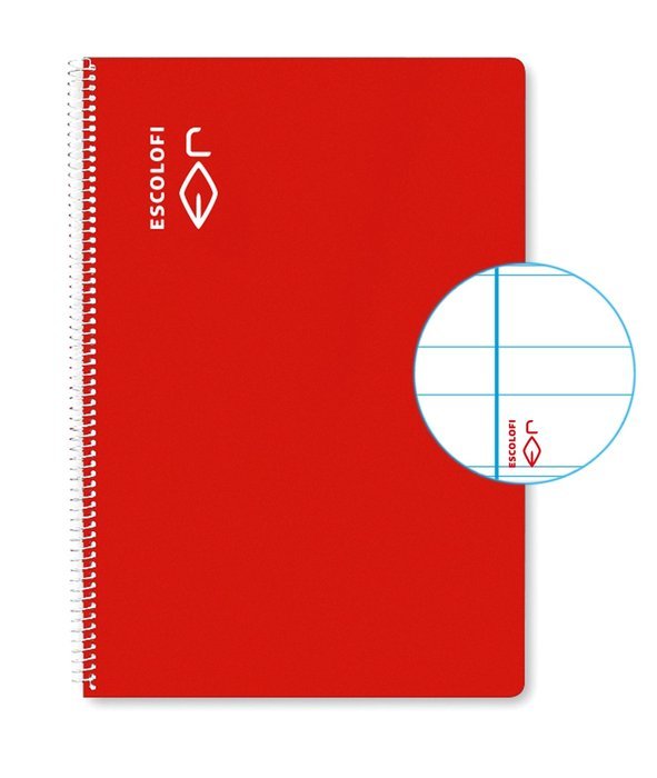 Bloc Espiral Folio 50H 70 g Pauta Montessori Rojo EscoLoFi Imagen principal del producto
