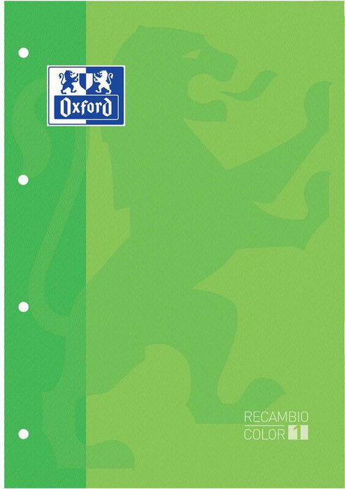RECAMBIO A4 4 TALADROS 80H CUADRO 5MM OXFORD VERDE MANZANA | 1 UNIDADES | (OXFORD) Imagen principal del producto