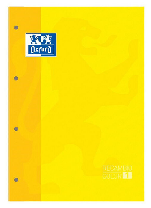 RECAMBIO A4 4 TALADROS 80H CUADRO 5MM OXFORD AMARILLO | 1 UNIDADES | (OXFORD)