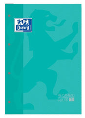 RECAMBIO A4 4 TALADROS 80H CUADRO 5MM OXFORD ICE MINT | 1 UNIDADES | (OXFORD)