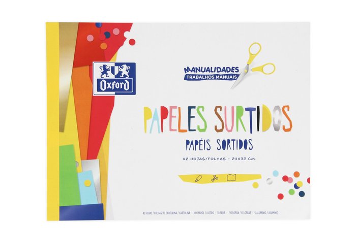 ✅ BLOC MANUALIDADES MULTIPLE A4 42 HOJAS - PAPELES COLORES SURTIDOS Imagen principal del producto